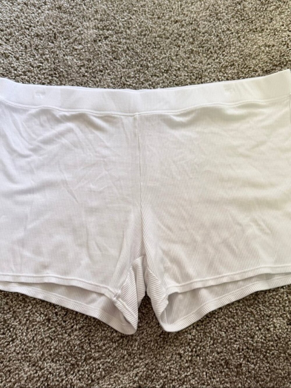 Yitty White Ribbed Shorts XXL
